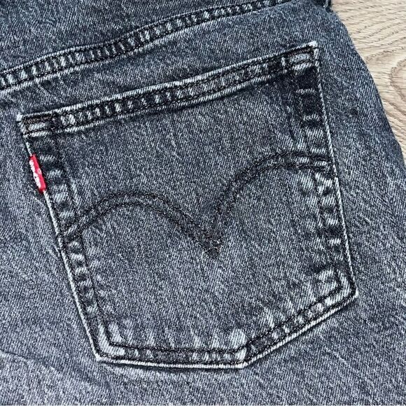 Women's Levi's 501 Charcoal Black Denim Cutoff Shorts - Picture 8 of 15